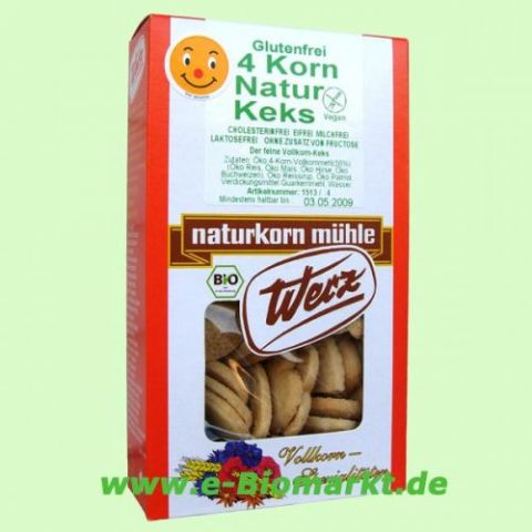4-Korn-Vollkorn-Natur-Keks, glutenfrei (Werz)