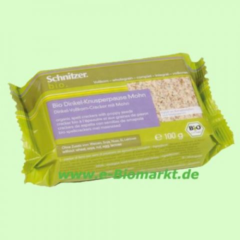 Bio Dinkel - Knusperpause mit Mohn (Schnitzer)
