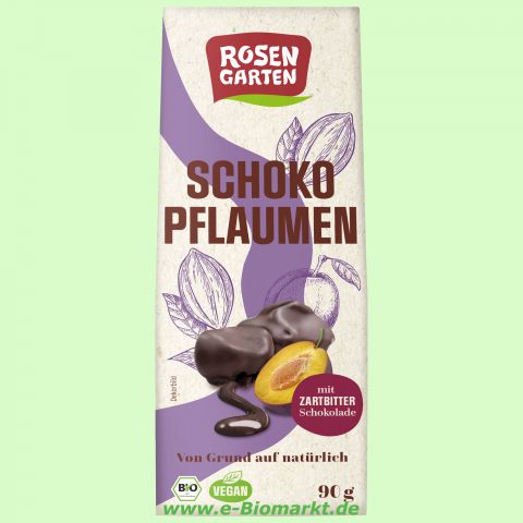 Pflaumen, in Bitterschokolade (Rosengarten)