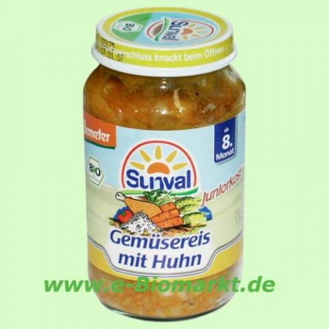 Gem�sereis mit Huhn, ab dem 8. Monat (Sunval)