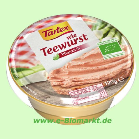 wie Teewurst, rein pflanzlich (Tartex)