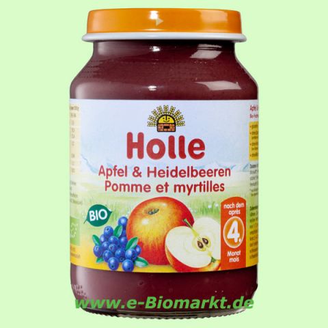 Apfel mit Heidelbeere, nach dem 4. Monat (Holle)