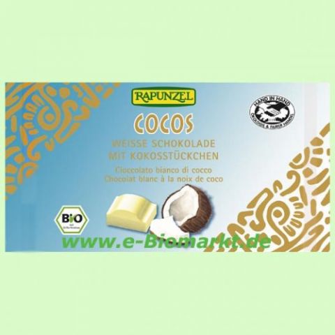 Weisse Cristallino Schokolade mit Kokosst�ckchen (Rapunzel)
