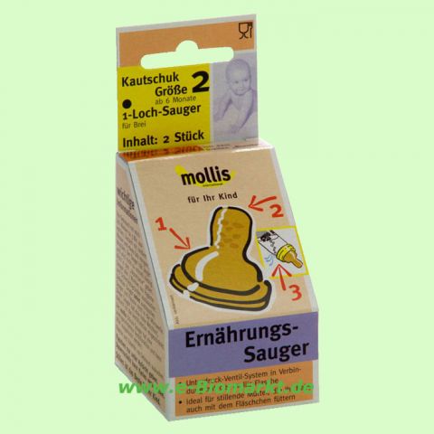 Kautschuk-Sauger, 1 Loch f�r Brei (Mollis)