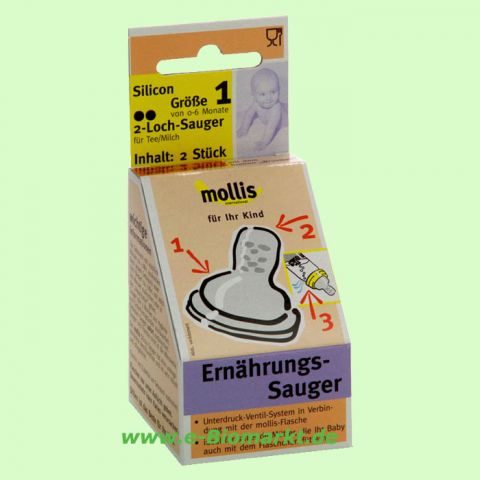 Silicon-Sauger, 2 Loch f�r Tee und Milch (Mollis)