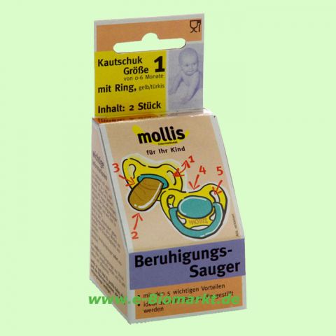 Kautschuk-Schnuller, mit Ring (Mollis)