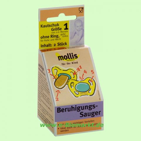 Kautschuk-Schnuller, ohne Ring (Mollis)