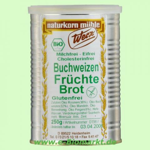 Buchweizen-Fr�chtebrot, glutenfrei (Werz)
