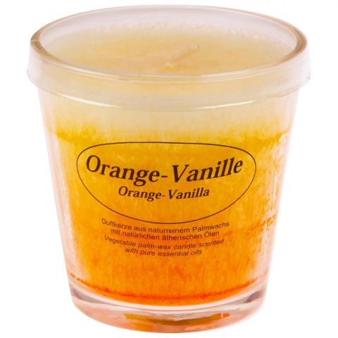 Stearinkerze Orange im Glas, nat�rlich �therischen �le (Kerzenfa