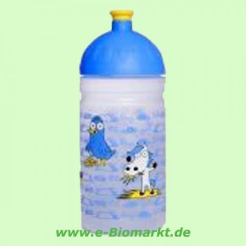 Trinkflasche ISYbe 500 ml, Cartoon, transparent/blau (ISYbe)