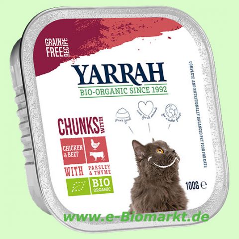 Katzenfutter Br�ckchen Huhn und Rind (Yarrah)