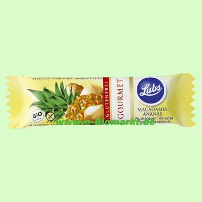 Macadamia Ananas - Fruchtriegel Gourmet, glutenfrei (Lubs)