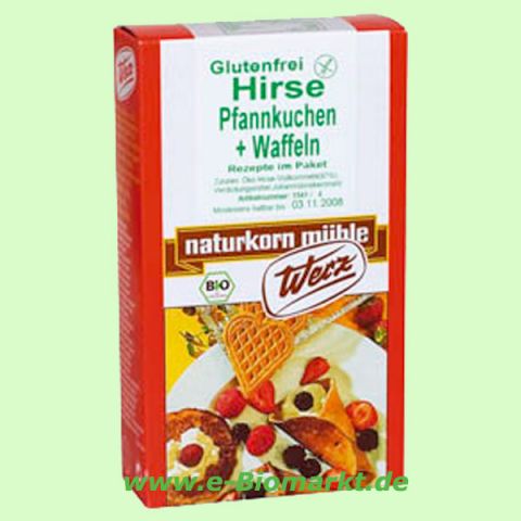 Hirse-Pfannkuchen+Waffeln, glutenfrei (Werz)