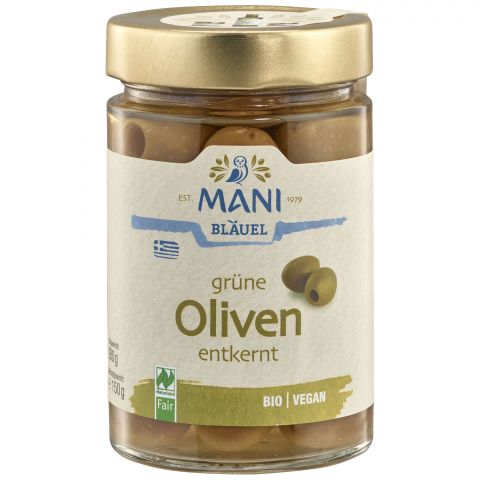 Gr�ne Oliven in Lake entkernt (Mani - Bl�uel)