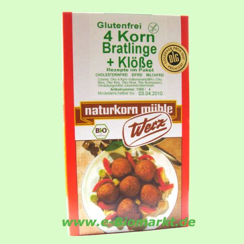 4-Korn-Vollkorn-Bratlinge und Kl��e, glutenfrei (Werz)