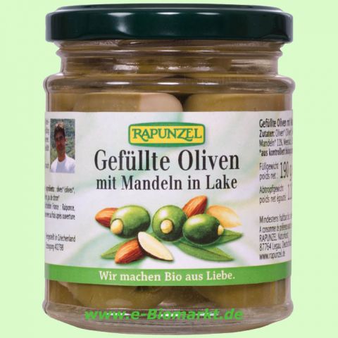 Oliven gr�n gef�llt mit Mandeln (Rapunzel)