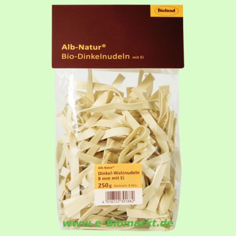 Dinkel-Walznudeln 8 mm mit Ei (Alb-Natur)