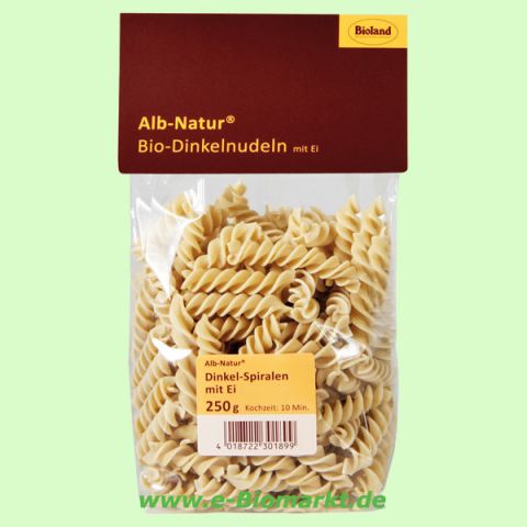 Dinkel-Spiralen mit Ei (Alb-Natur)