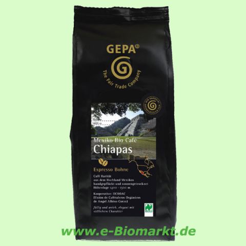 Espressorarit�t Mexico Caf� Chiapas, ganze Bohne (Gepa)