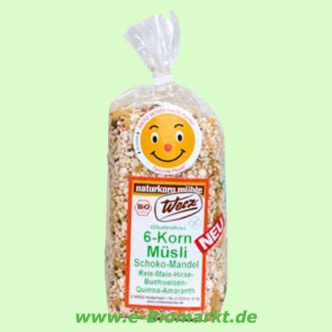 6-Korn-M�sli-Schoko-Mandel, glutenfrei (Werz)