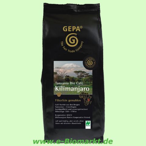 Kaffeerarit�t Tansania Caf� Kilimanjaro, gemahlen (Gepa)