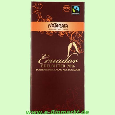 Edelbitter Schokolade Ecuador 70% Kakao (Naturata)