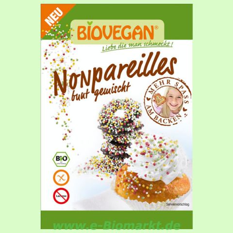 Nonpareilles bunt gemischt, mit crispy Vollkornkern (biovegan)