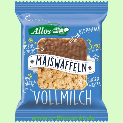 Amaranth-Mais-Waffeln mit Vollmilchschokolade (Allos)