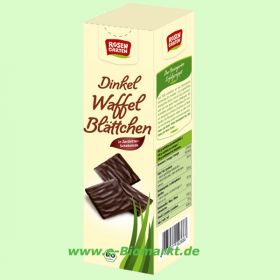 Feine Dinkel-Waffelbl�tter, in Zartbitterschokolade (Rosengarten