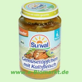 Gem�set�pfchen mit Kalbfleisch, ab 6. Monat (Sunval)