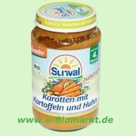 Karotten mit Kartoffeln und Huhn, nach dem 4. Monat (Sunval)