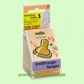 Kautschuk-Sauger, Miniloch - bis 6. Monat (Mollis)