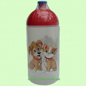 Trinkflasche ISYbe 500 ml, Auto, blautransparent/rot (ISYbe)