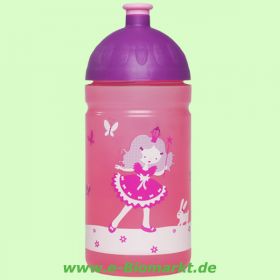 Trinkflasche ISYbe 500 ml, Blumen, pinktransparent/lila (ISYbe)