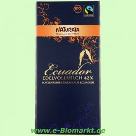 Schokolade Edel-Vollmilch Ecuador 42% (Naturata)