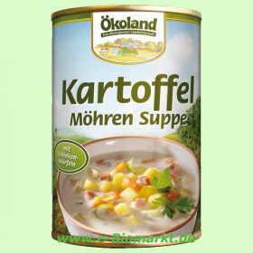 Kartoffel-M�hren-Suppe mit Schinkenw�rfeln -hefefrei (�koland)