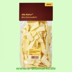 Walznudeln 20 mm gerillt mit Ei (Alb-Natur)