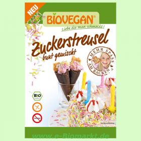 Zuckerstreusel, bunt gemischt, aus Rohrohrzucker (biovegan)