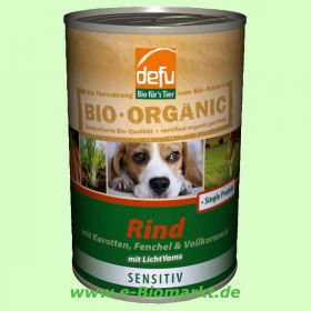 Hundemen� mit Rind & Karotten (Defu - Bio f�r´s Tier)