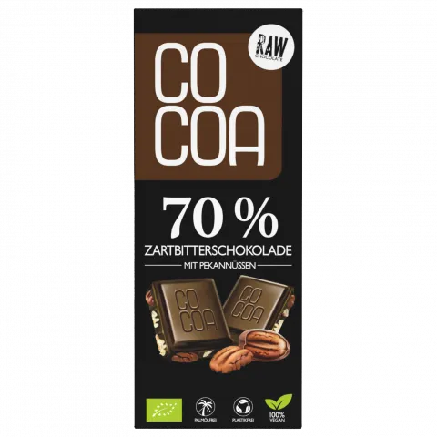 Zartbitter 70% mit Pekan (Cocoa)