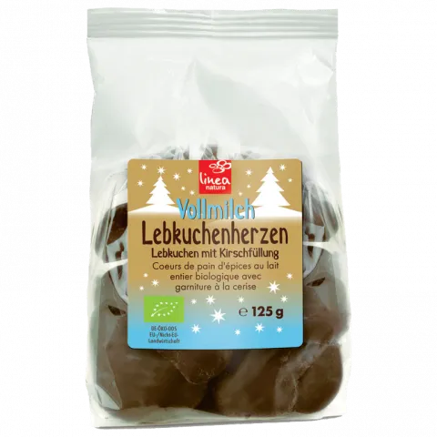 Lebkuchenherzen Vollmilch gefllt, Kirsche (linea natura)