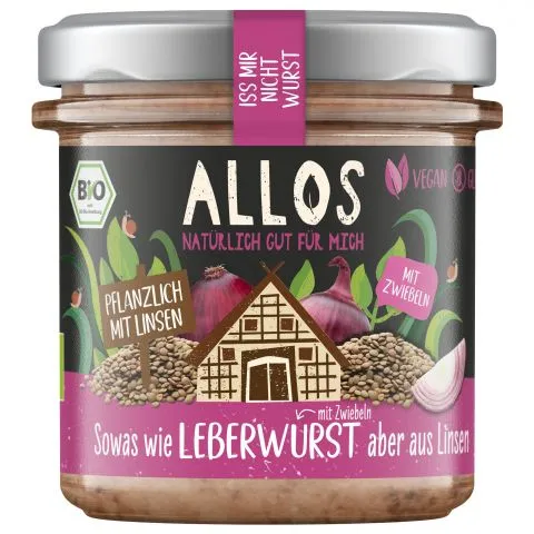 Iss mir nicht Wurst Leberwurst mit Zwiebel - Pflanzlicher Brotaufstrich (Allos)