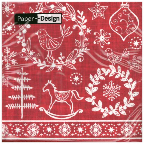 Cocktailserviette Hygge symbols red (Paper+Design tabletop)
