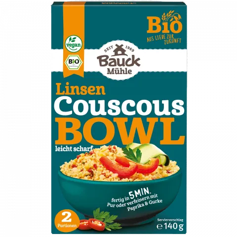 Couscous Bowl mit Linsen leicht scharf (Bauck)