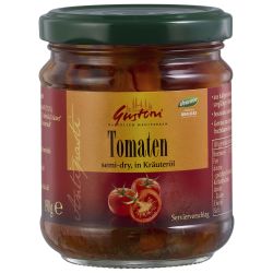 halbgetrocknete Tomaten, in Kräuteröl (Gustoni)