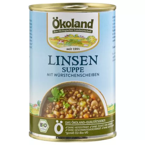 Linsensuppe, mit Wrstchenscheiben (koland)