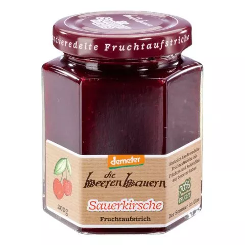 Sauerkirsche Fruchtaufstrich, 70% Fruchtanteil (die beerenbauern