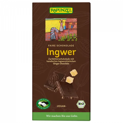 Zartbitter Schokolade Ingwer 55% HIH (Rapunzel)