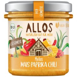 Hofgemse Meike`s Mais Paprika Chili - pflanzlicher Bio-Brotaufstrich (Allos)