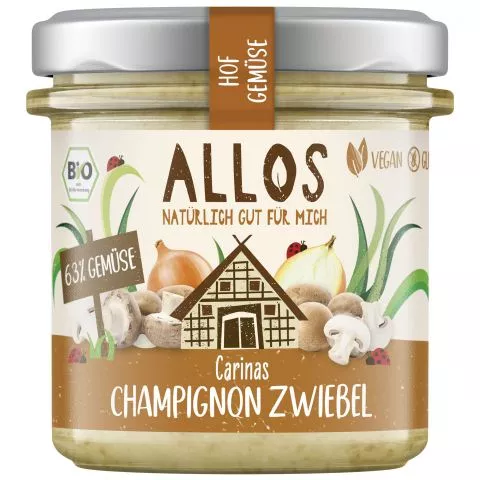 Hofgemse Carinas Champignon Zwiebel - pflanzlicher Bio-Brotaufstrich (Allos)